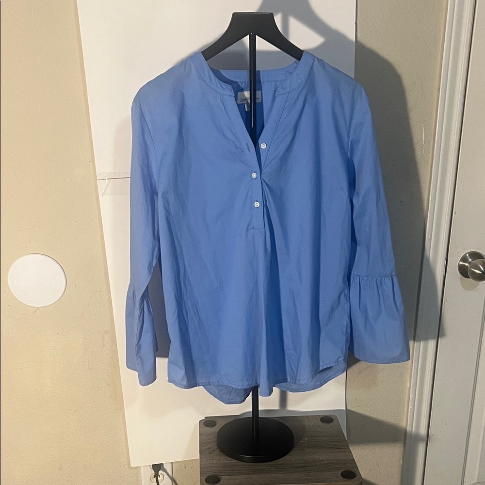 Jaclyn Smith Sky Blue Button-Up Blouse